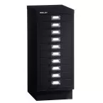 Bisley 10 Drawer Filing Cabinet, 67 x 27.9 x 40.8 cm (H x W x D), Black