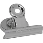 MAUL Pinces-lettres Bulldog avec aimant, 30mm, blister 2 pces, argent clair