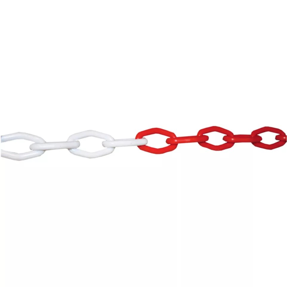 Rood/witte plastic ketting 6,5mm x...