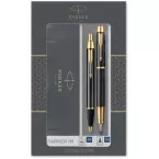 Parker IM Black boîte cadeau duoset, stylo bille et stylo plume, noir GT