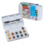 Royal Talens Van Gogh Watercolour Paint Half Pan Pocket Box Set of 12