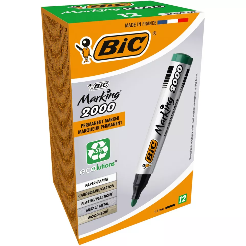 Bic permanent marker 2000-2300 groen,...