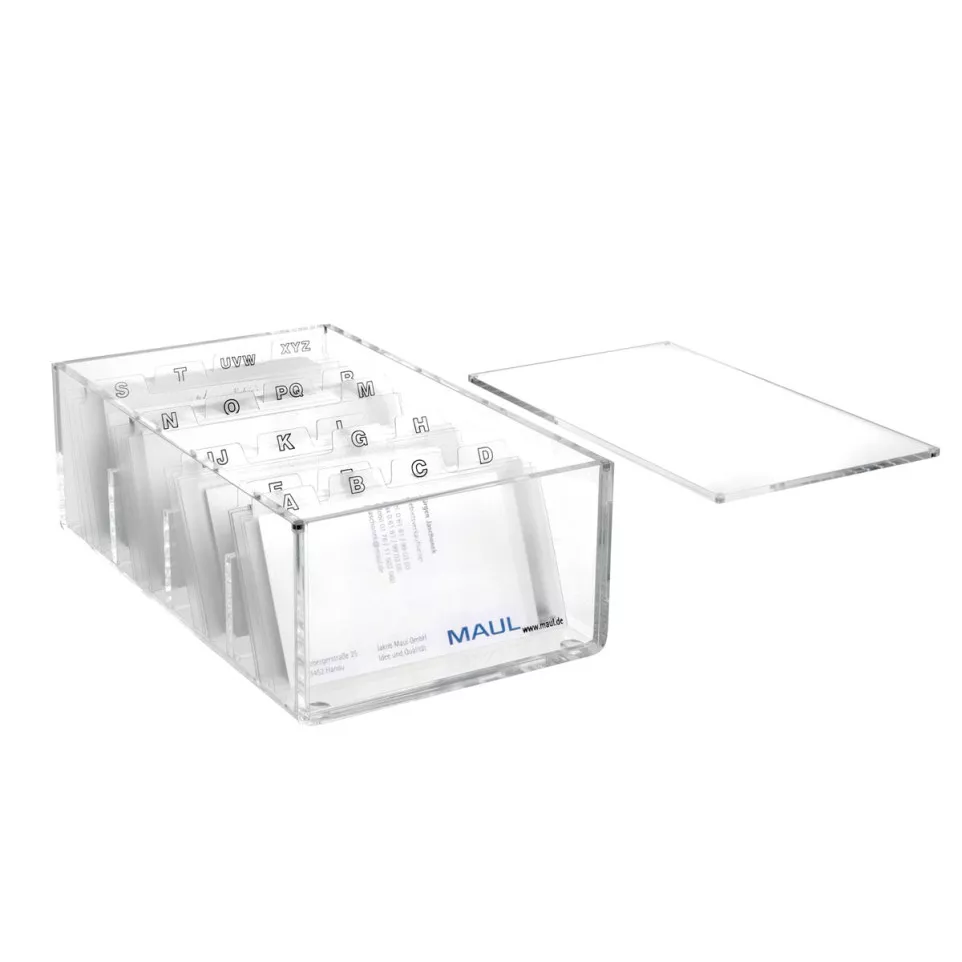 MAUL visitekaartbox acryl met deksel...