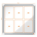 Nobo Premium Plus buitenvitrine, draaideur met slot, magnetisch, 6 x A4