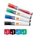 Nobo Marqueur Pour Tableaux Blancs Couleurs assorties: noir, vert, rouge et bleu, blister de 4 pièces