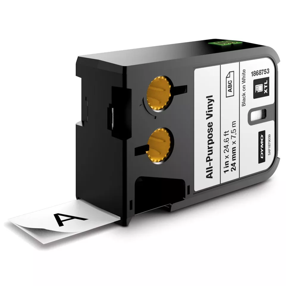 DYMO XTL 24 mm Vinyl Label Tape Black...
