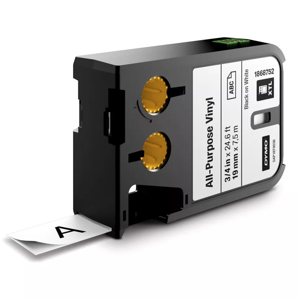 Dymo XTL tape ft 19 mm, zwart op wit,...