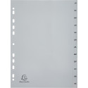 Exacompta tabbladen maandelijks A4, uit PP, 12 tabs, jan-dec, grijs, Frans