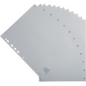 Exacompta intercalaires mensuel A4, en PP, 12 onglets, jan-déc, gris, français