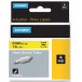 Dymo RHINO krimpkous 24 x 1,5 mm, zwart op geel