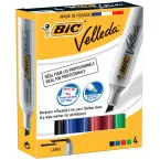 Bic marqueur pour tableaux blancs Velleda 1781, boîte de 4 pièces en couleurs assorties