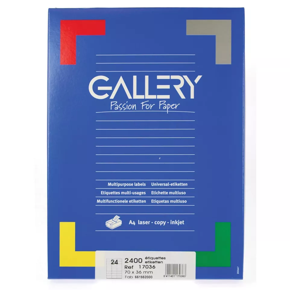 Gallery witte etiketten Ft 70 x 36 mm...
