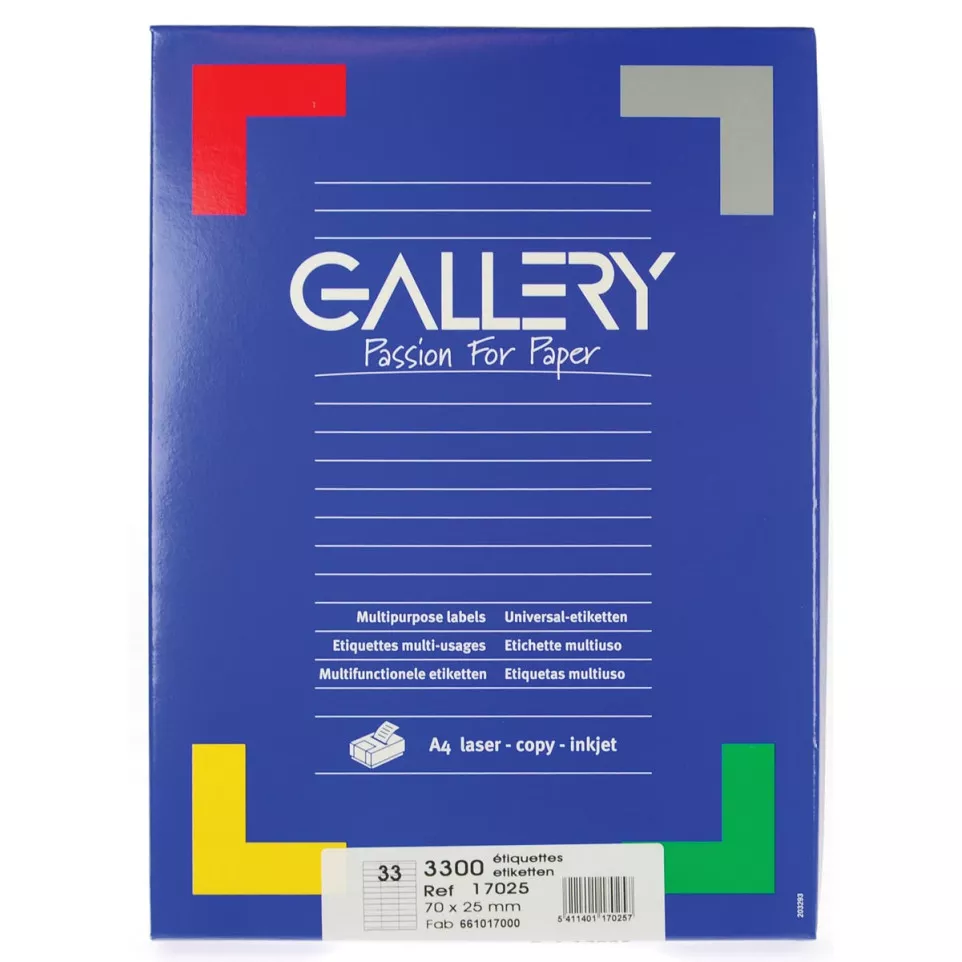Gallery White Labels, 70 x 25 mm (W x...