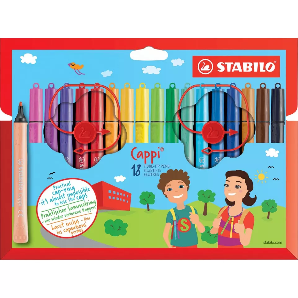 STABILO Cappi viltstift, etui van 18...