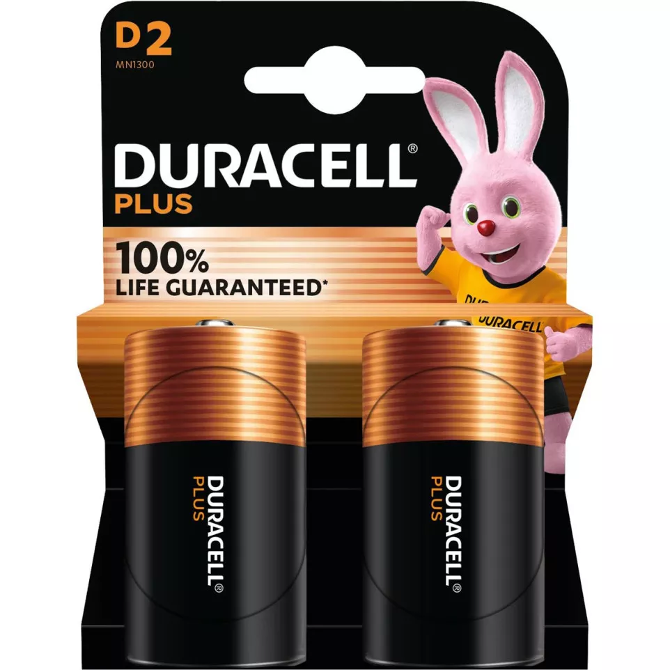 Duracell piles Plus 100% D, blister...