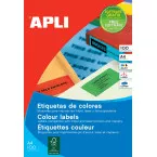 Apli Colored Labels Sheet 105 x 148 mm (W x H), Yellow, 80 Labels 4 per Sheet, Pack of 20 Sheets
