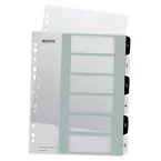 Leitz WOW Printable Dividers, 6 Tabs, Black and White