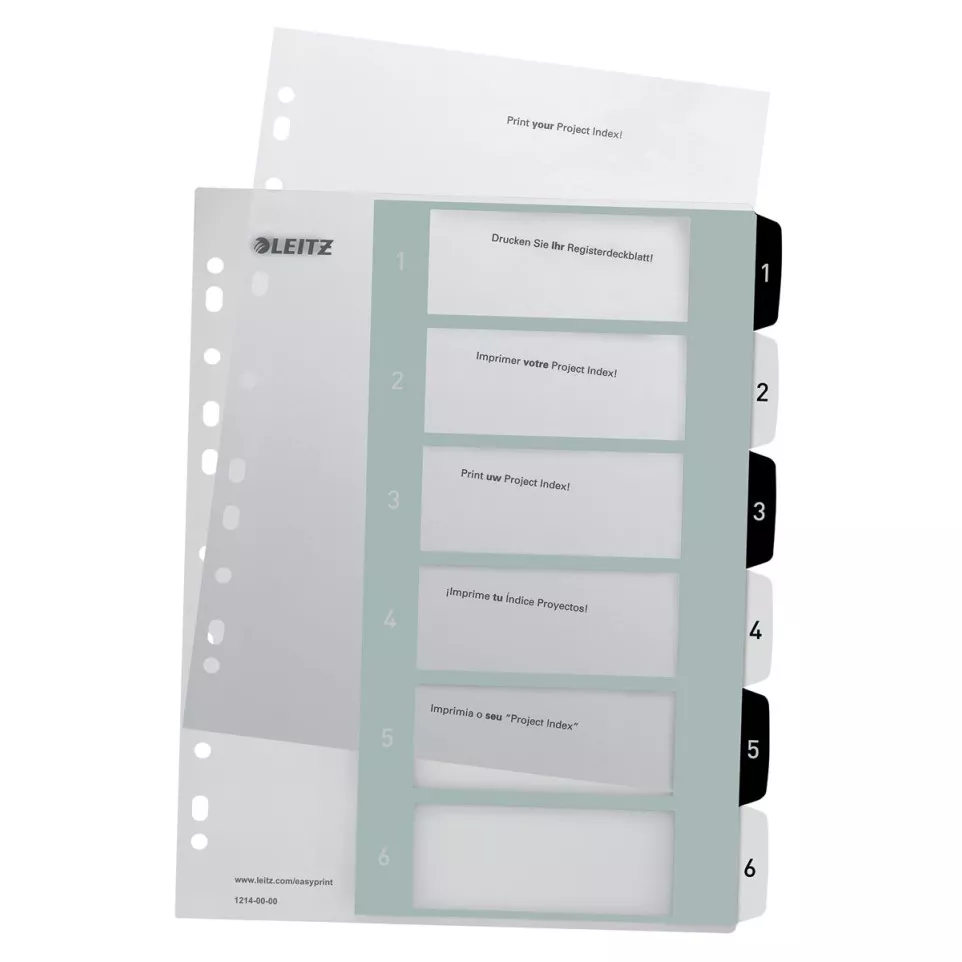Leitz WOW printbare index, 6 tabs,...