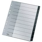 Leitz Recycle intercalaires, ft A4, perforation 11 trous, PP, noir, 1-10