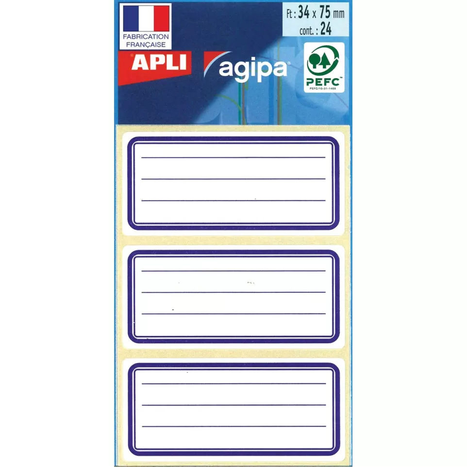 Agipa étiquettes écoliers ft 75 x 34...