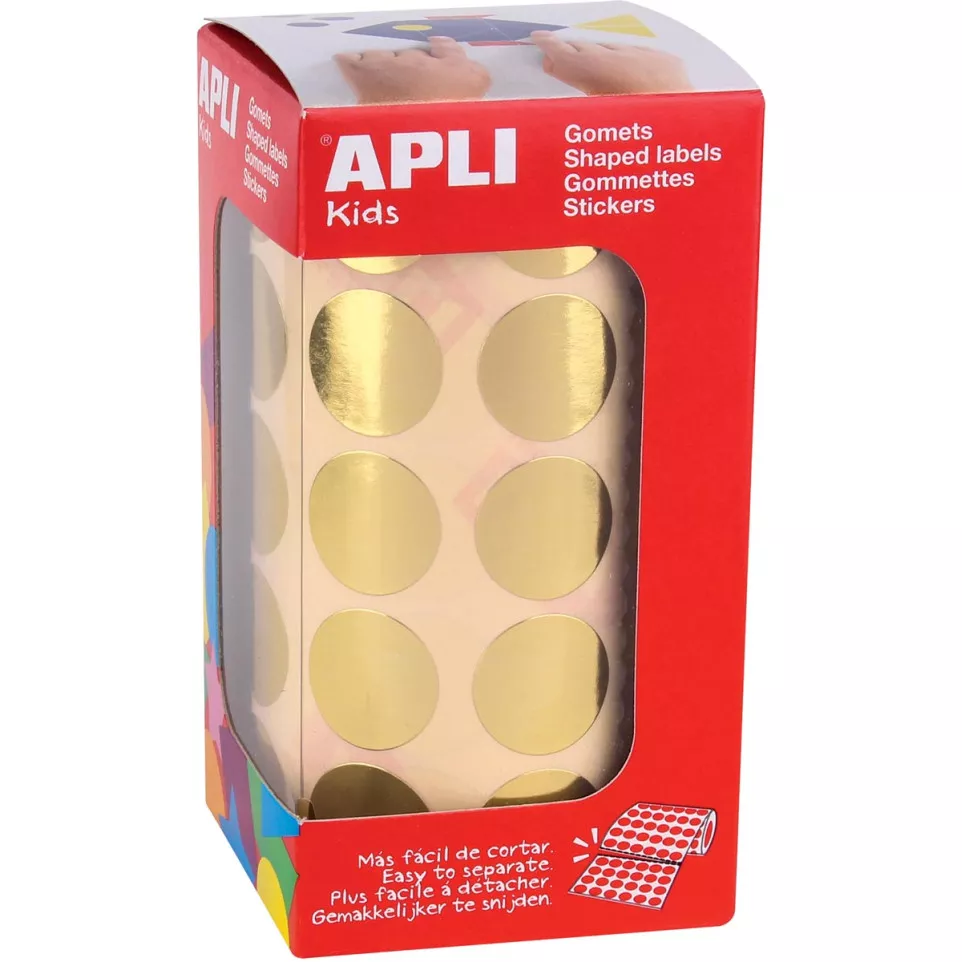 APLI Kids Metallic Dot Stickers Roll,...