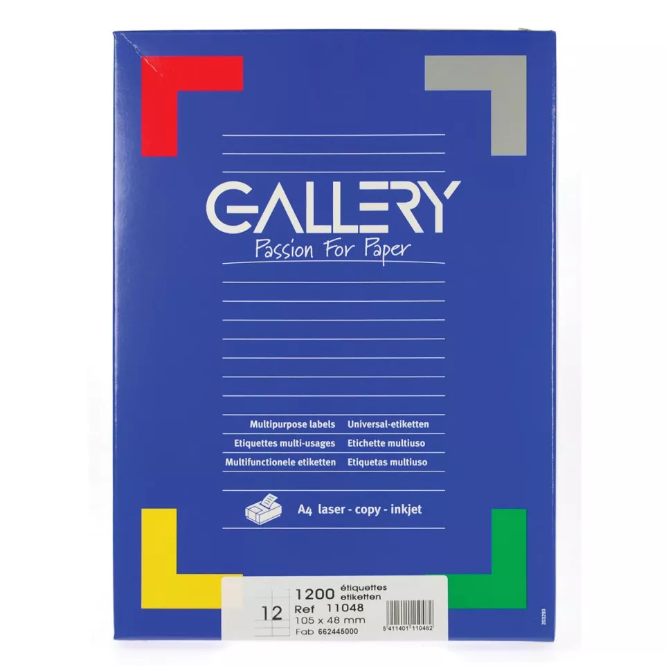 Gallery white labels, 105 x 48 mm (W...
