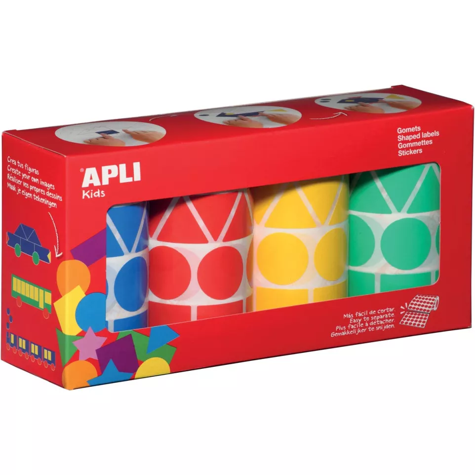 Apli Kids gommettes XL, 4 rouleaux,...
