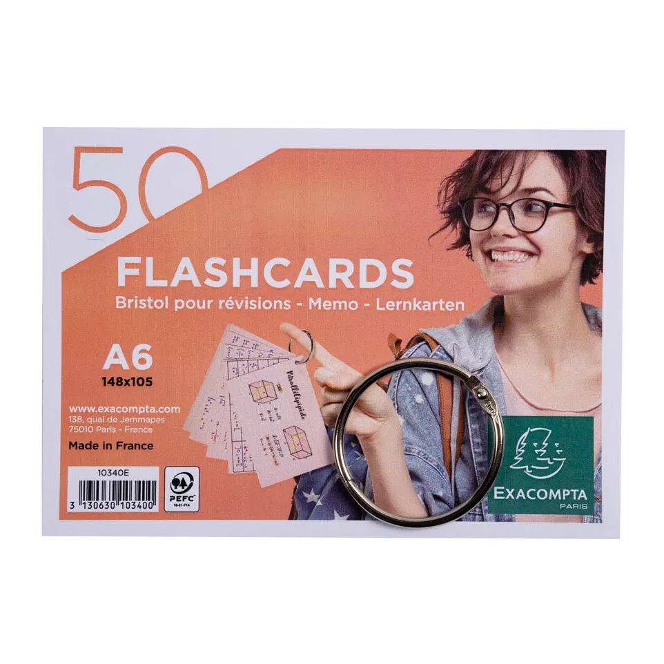 Exacompta fiches colorées, ft A6,...