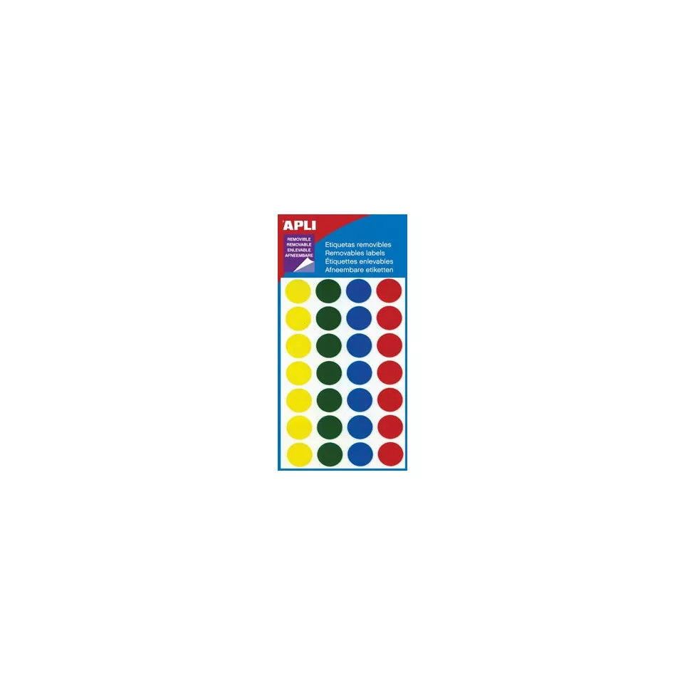Apli Removable Round Labels 15 mm (W...