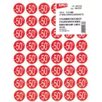 Agipa Removable Sale Labels -50% Off, Red, Pack of 192