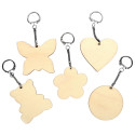 Graine Créative Wooden Keychains Assorted Shapes 55mm Pack of 10 Pieces