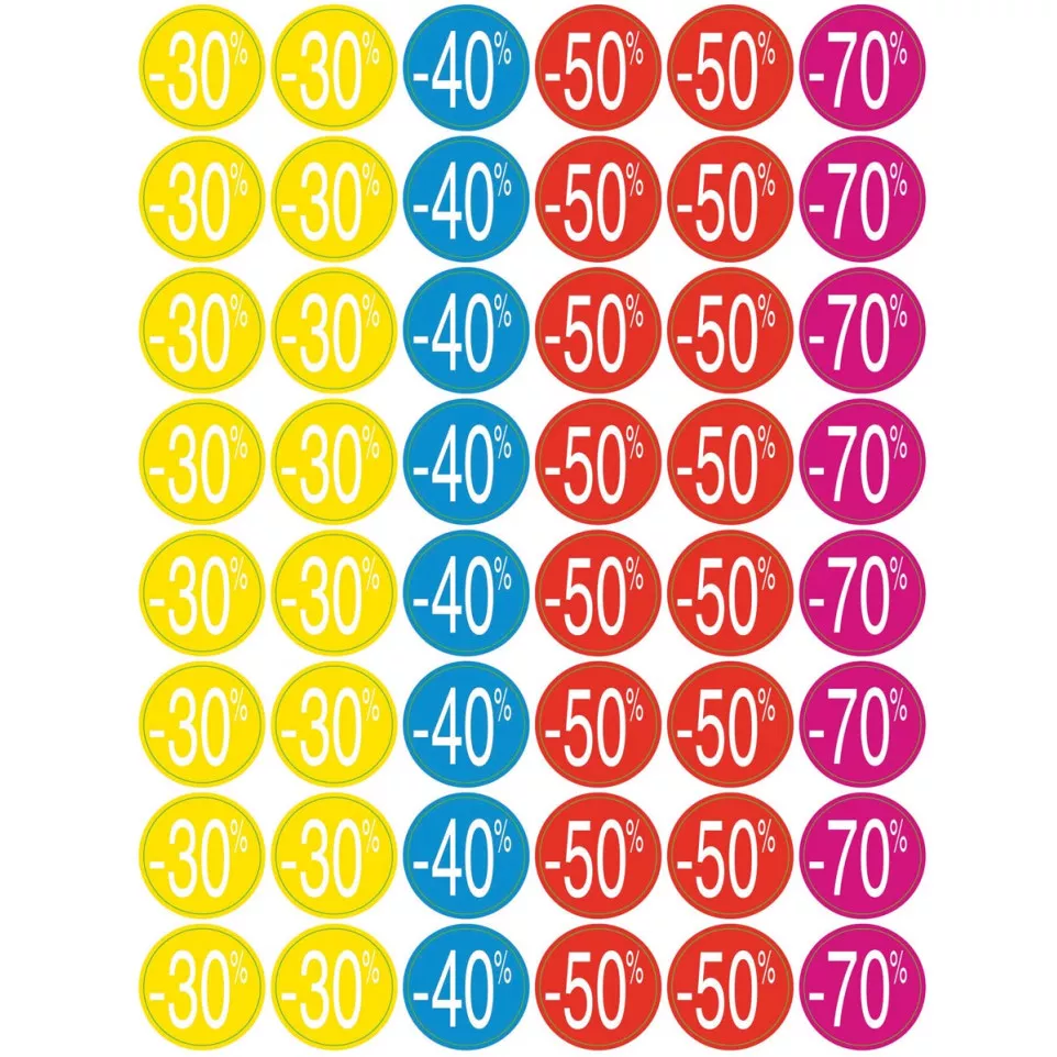 Agipa kortinglabel van -30% tot -70%,...