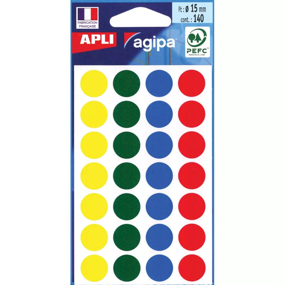 Agipa étiquettes ronds en pochette...