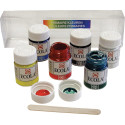 Talens Ecola plakkaatverf potje van 16 ml, etui met 6 potjes in geassorteerde kleuren