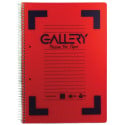 Gallery cahier à reliure spirale Traditional A4, 4 trous, quadrillé 5 mm, couleurs assorties, 160 pages