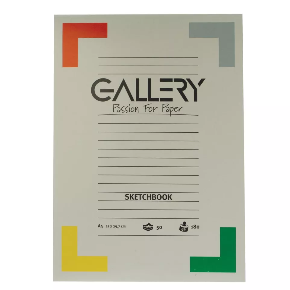 Gallery schetsblok, 180 g/m², ft A4,...