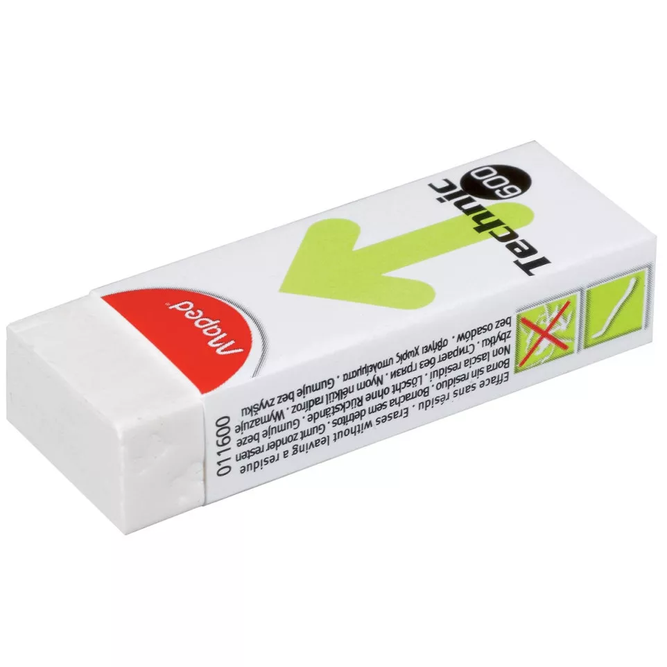 Maped Technic 600 Eraser, White, Box...