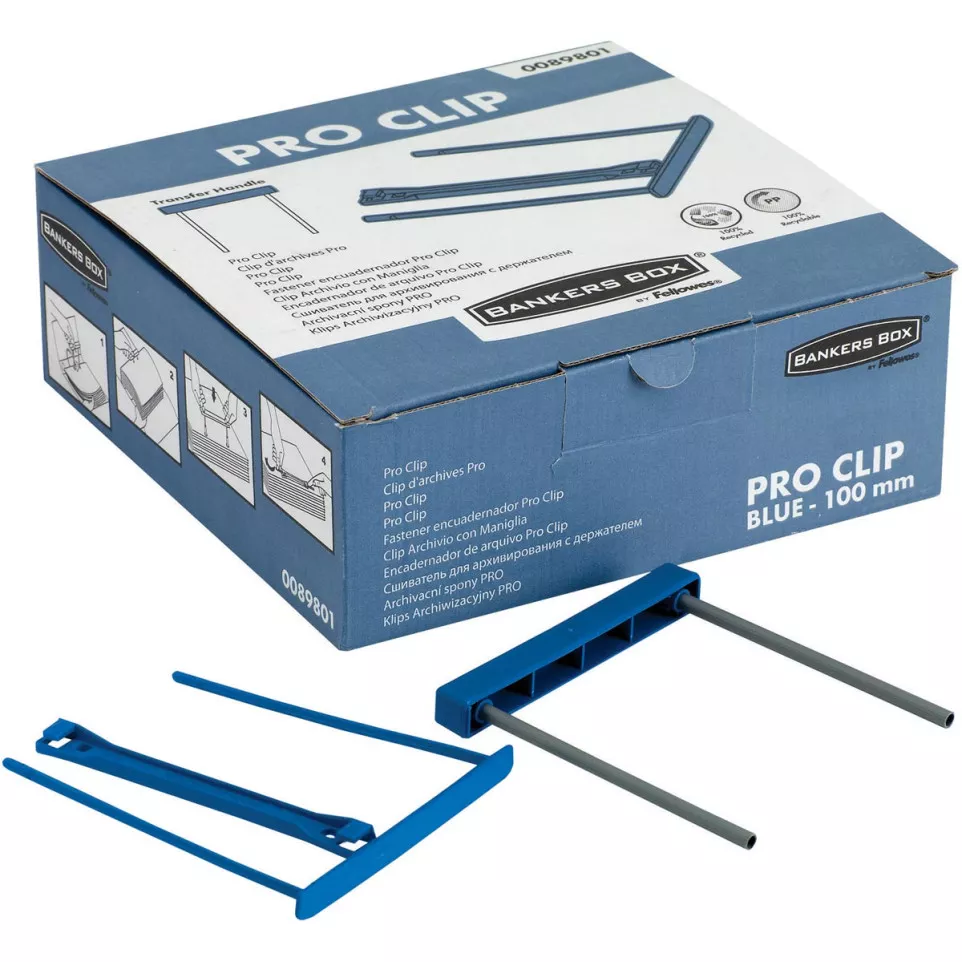 Bankers Box Pro Clip, blauw, doos van...