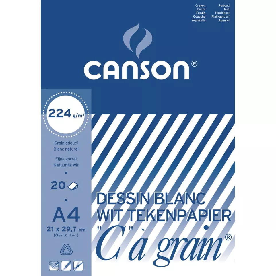 Canson bloc de dessin C à grain, 224...