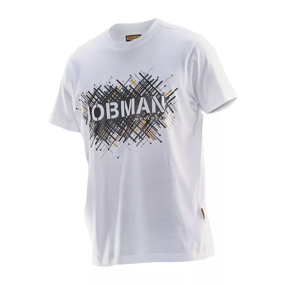 T-shirt Jobman Print Spike wit S / pce