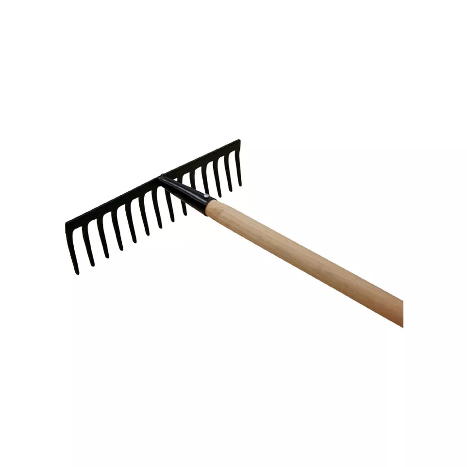 Curved Tine Rake with Wooden Handle...