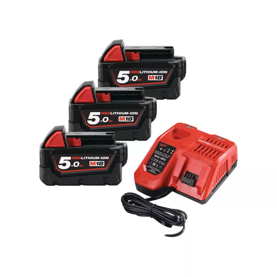 Set de 3 batteries 18V - 5Ah et 1...