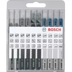 Set van 10 Bosch decoupeerzaagbladen voor hout en metaal / pce