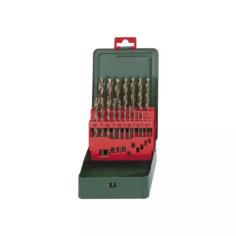 Koffertje met 19 Metabo HSS-Kobalt...