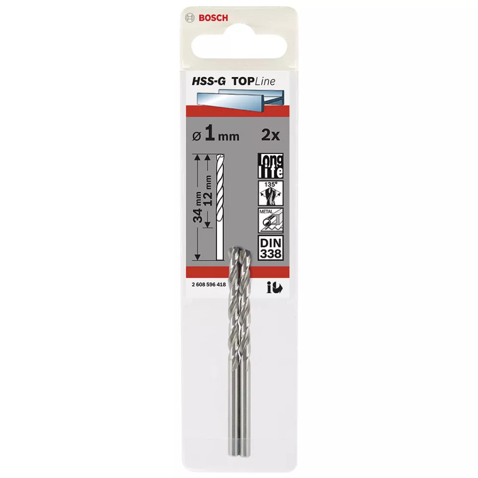 Metal Drill Bit Ø1mm Pack of 2