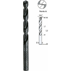 Lange metaalboor HSS Ø4,8mm / pce