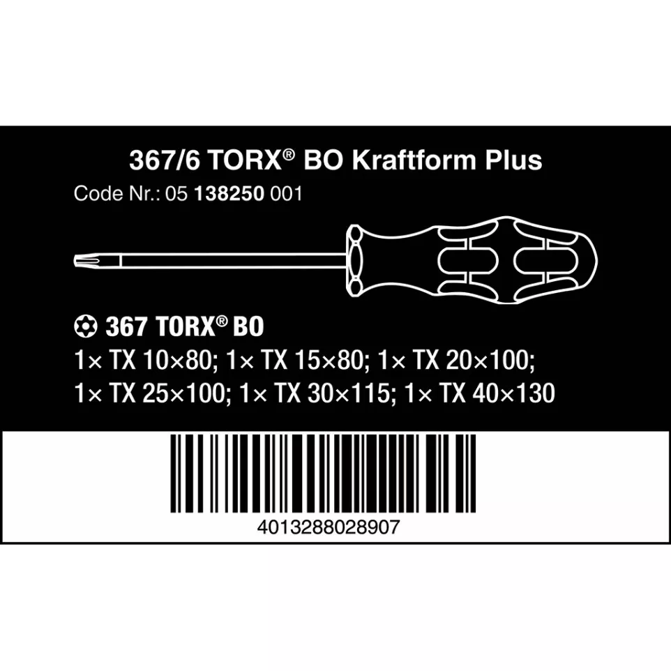 Jeu de 6 tournevis TORX Wera / pce