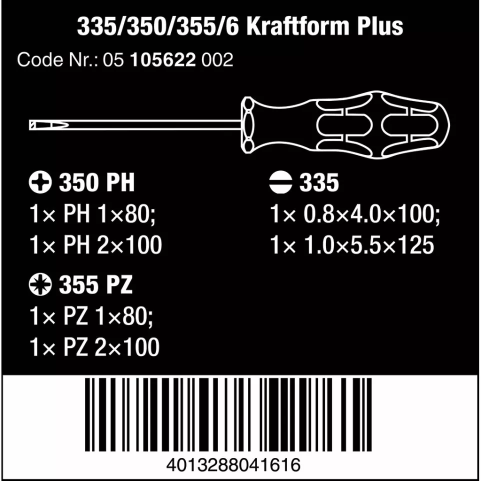 Wera 6 Piece Slotted, Phillips, and...