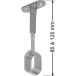 Support central réglable verni époxy gris alu pour tube de penderie ovale / pce