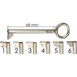Sleutel voor tuimelslot Junie 305 vernikkeld ijzer variure 5 / pce